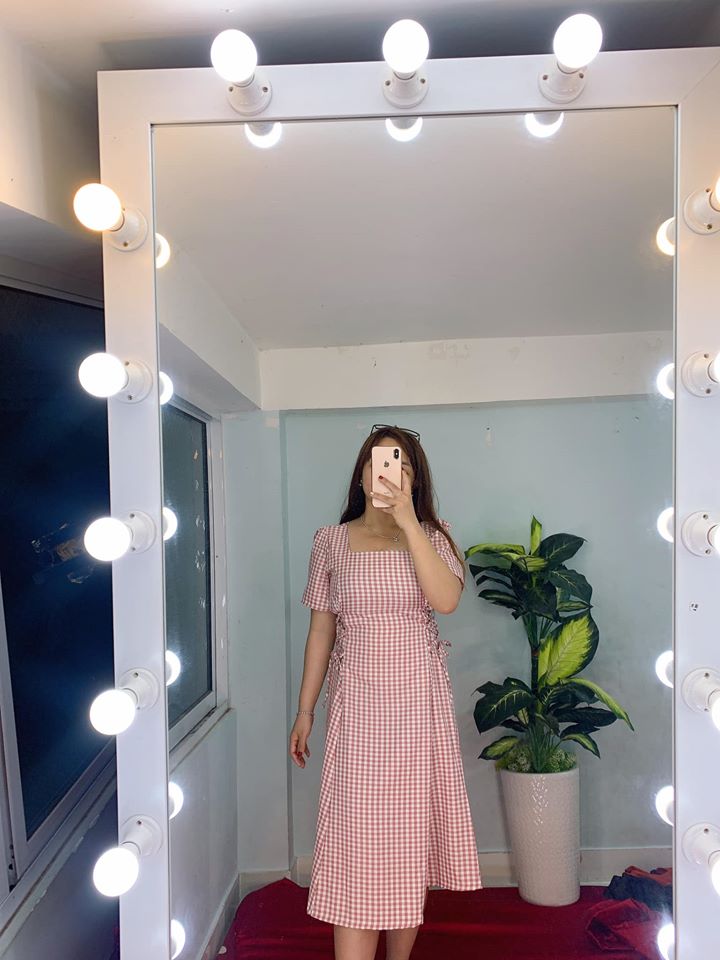 Đầm caro midi bigsize cỡ lớn 70-85kg
