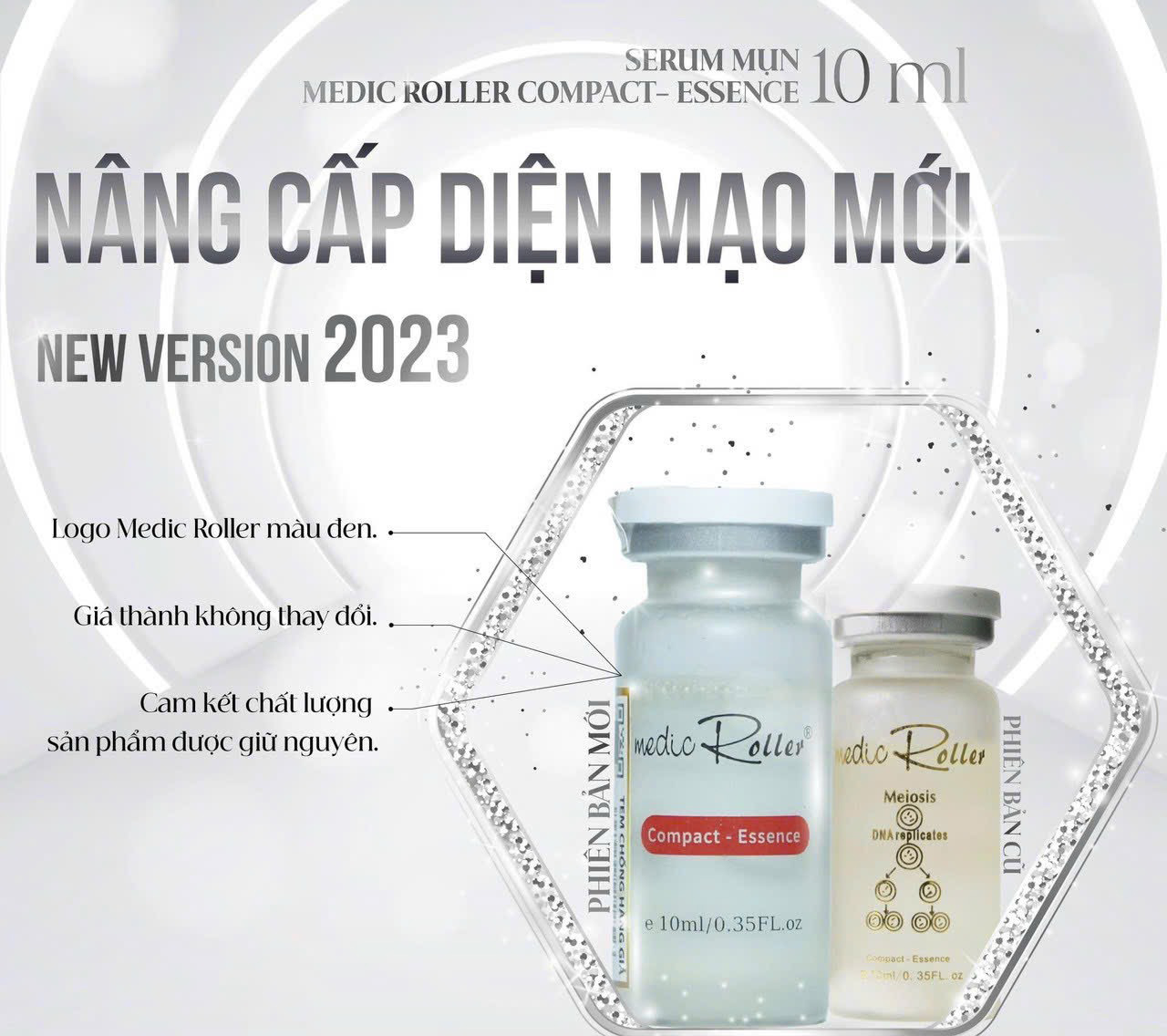 Serum trị mụn Medic Roller Compact – Essence 10ml - Mẫu Mới