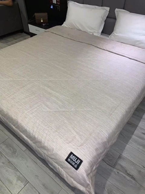 Chăn Hè Muji cotton đũi 1 màu [ Kéo sang để xem video]