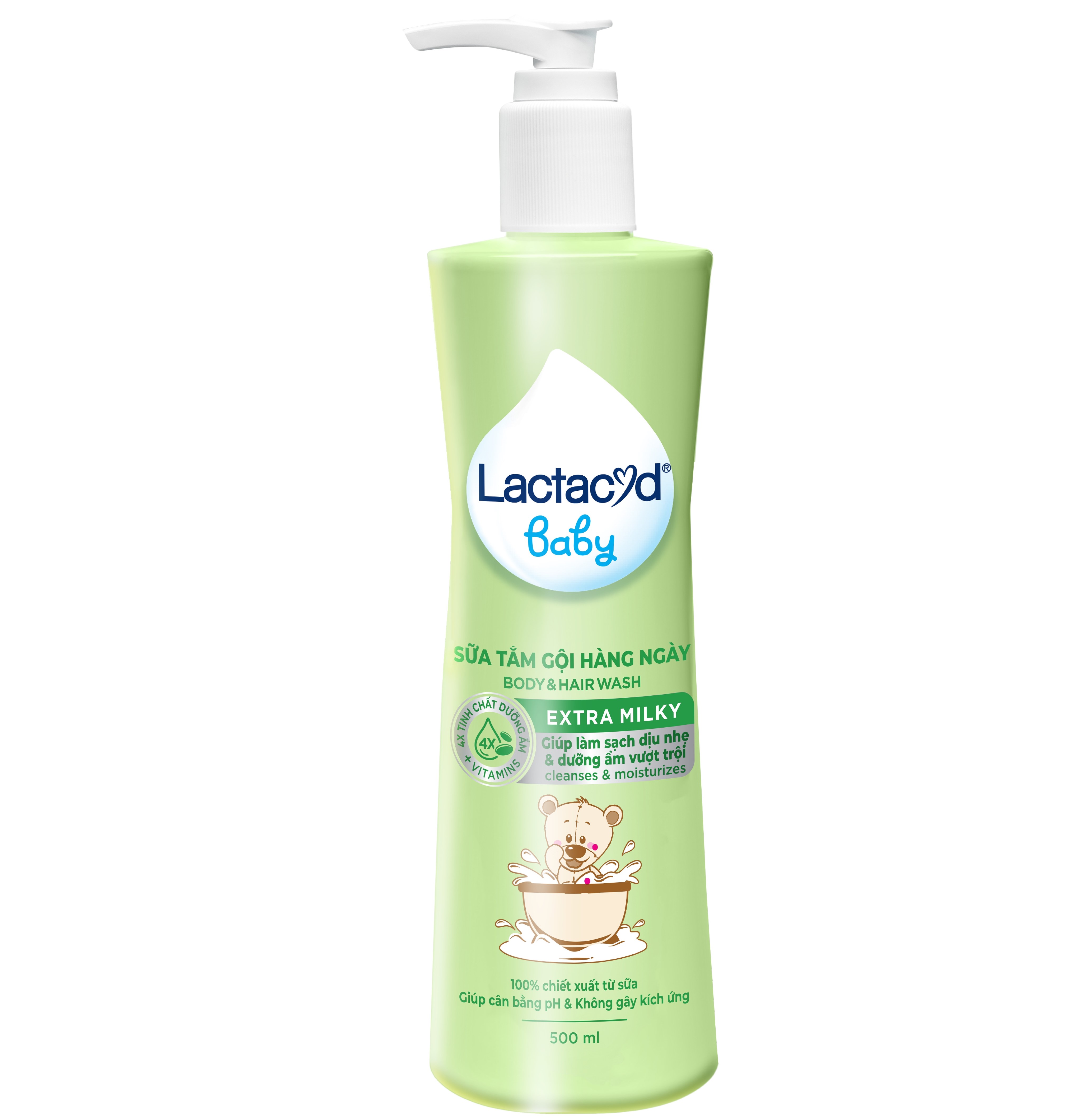 Lactacyd baby extra milky - baby body & hair wash extra milky 250ml - 500ml moisturizing, softly clean