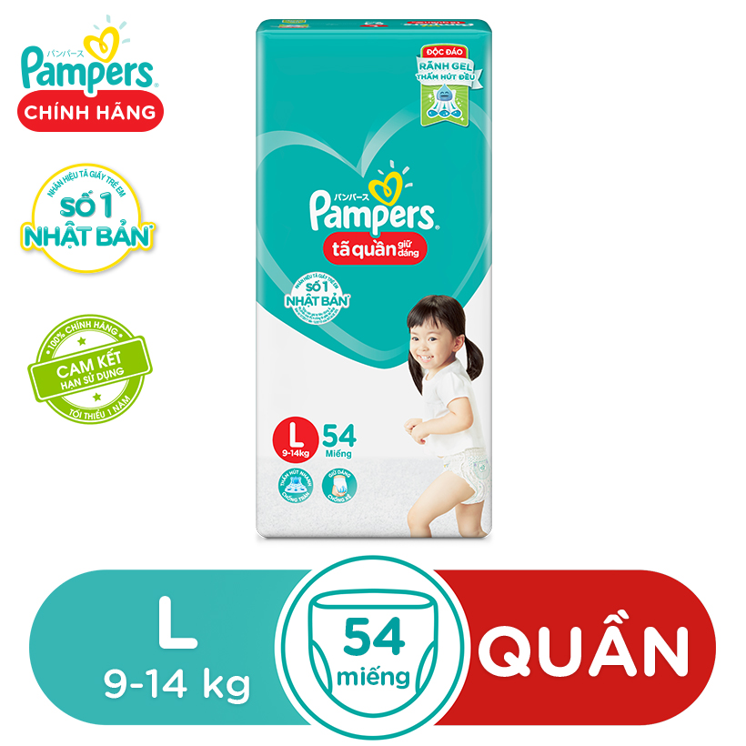 Ưu Đãi Giá cho Tã Quần Pampers Giữ Dáng Mới Gói Đại L54 (size L - 54 Miếng) Ưu Đãi Giá cho Tã Quần Pampers Giữ Dáng Mới Gói Đại L54 (size L - 54 Miếng)