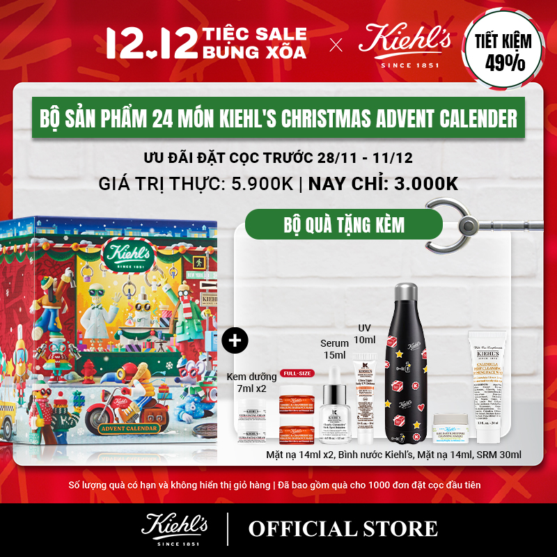 [Ưu đãi đặt trước từ 28/10-10/11] [Phiên bản lễ hội 2022] Bộ sản phẩm 24 món Kiehl's Christmas Advent Calender
