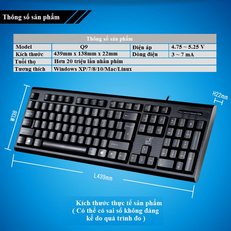 Bàn phím gaming️FREESHIP️Bàn phím có dây cao cấp Q9