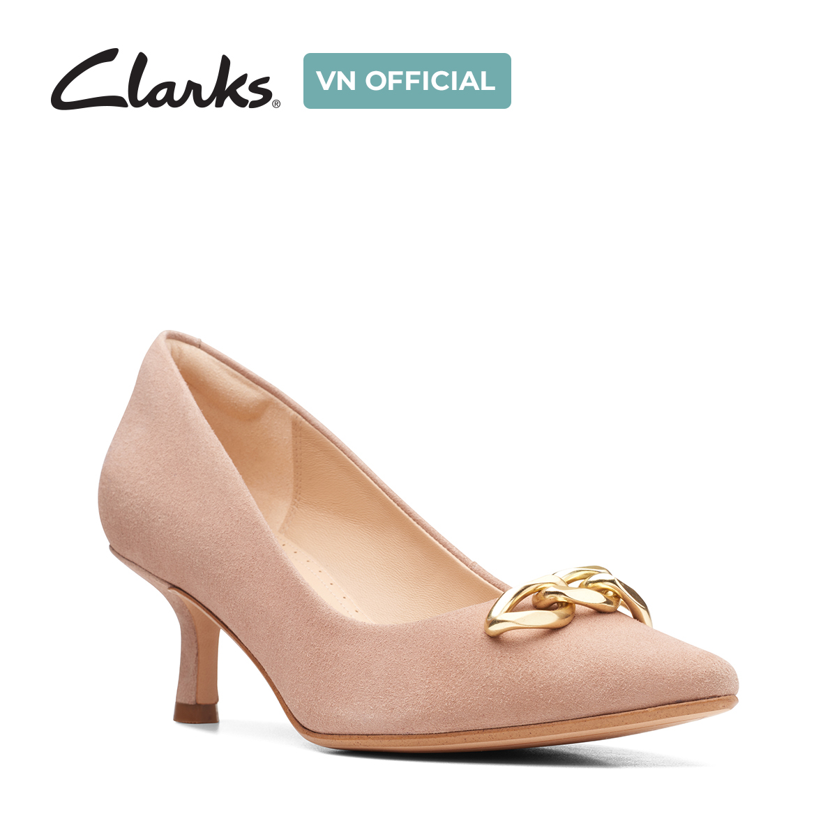 Giày Cao Gót 5.5cm Da Lộn Nữ Clarks - Violet55 Trim