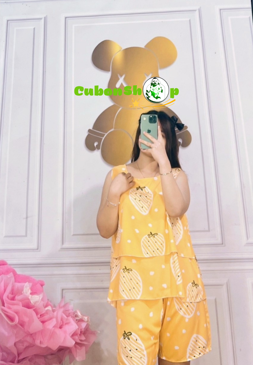 (Size đại )Đồ bộ bầu vải Tole lanh lụa kiểu đùi 2 tầng( Size 70-90kg)