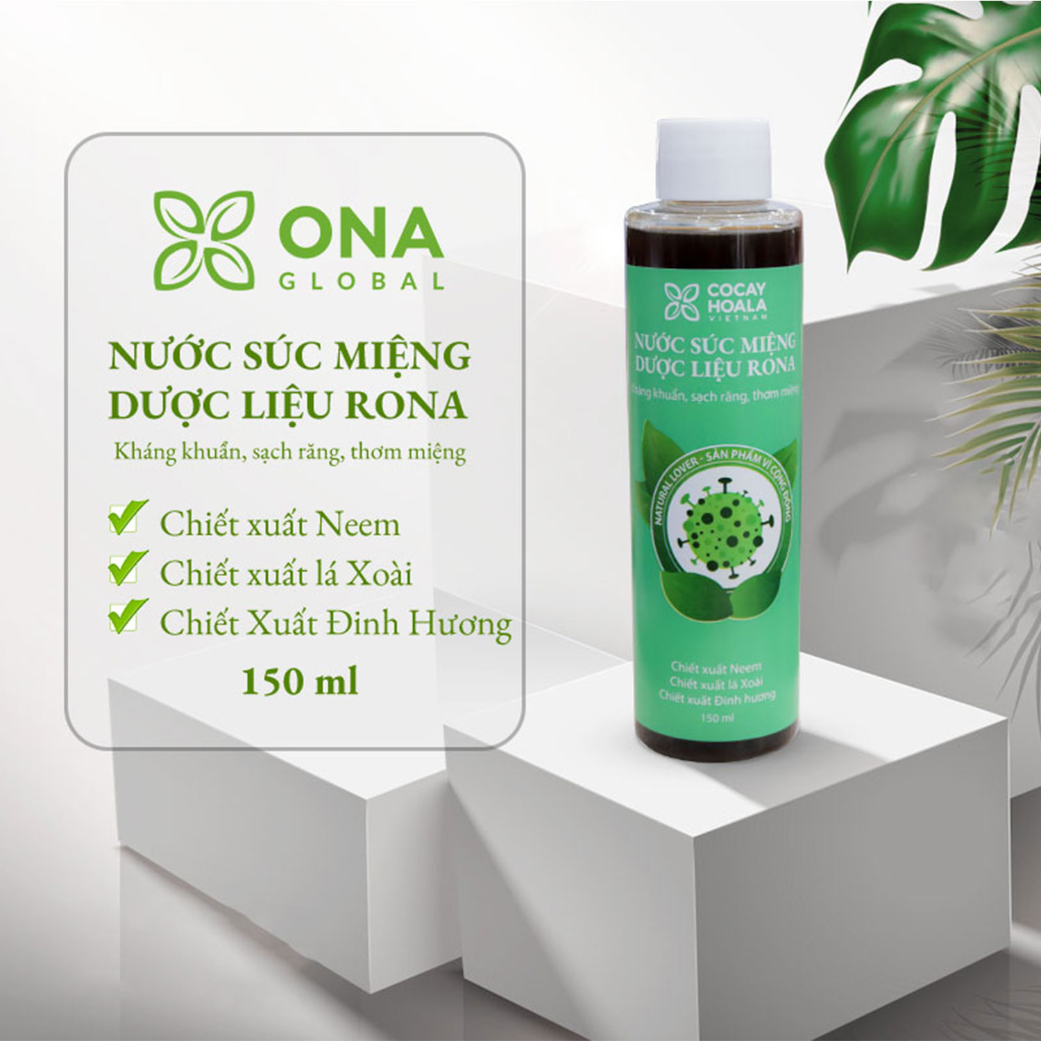 [HCM]Nước súc miệng dược liệu Rona Cocayhoala (150ml)