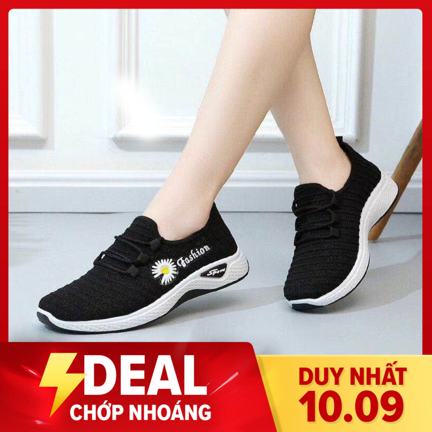 Giày giả dây họa tiết hoa cúc SALE LỚN l Giày nữ thể thao l giày đi bộ l giày thể dục l giày chạy bộ l giày đi chơi l giày dành cho người đi bộ nhiều l giá rẻ