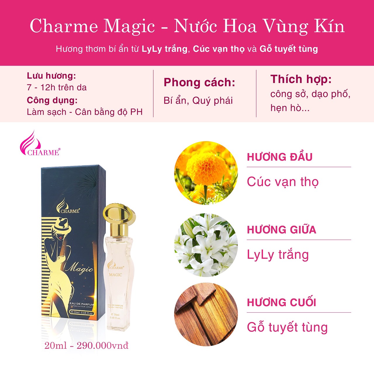 1 cái Túi giấy Good girl 100ml Charme ( màu hồng )