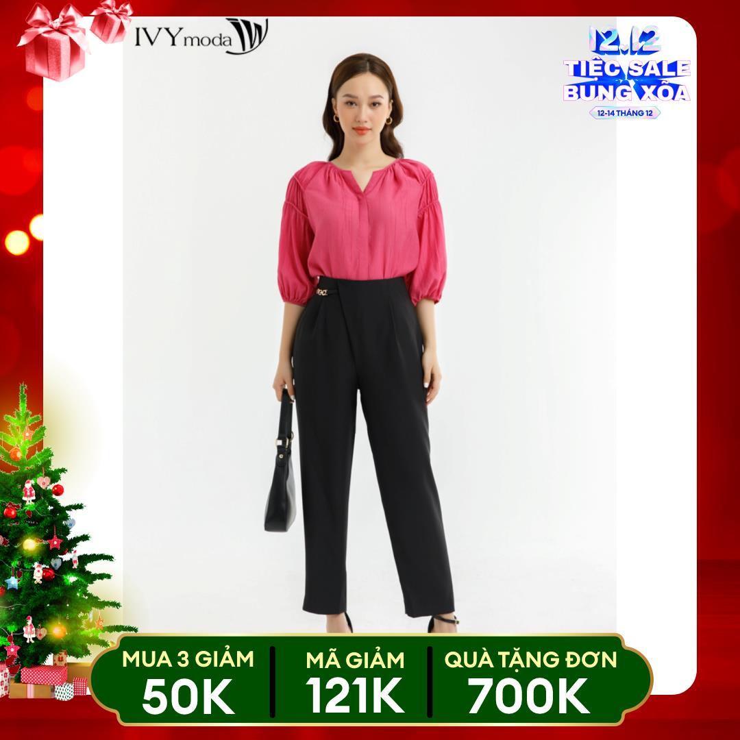 Quần baggy phối phụ kiện IVY moda MS 22B9312