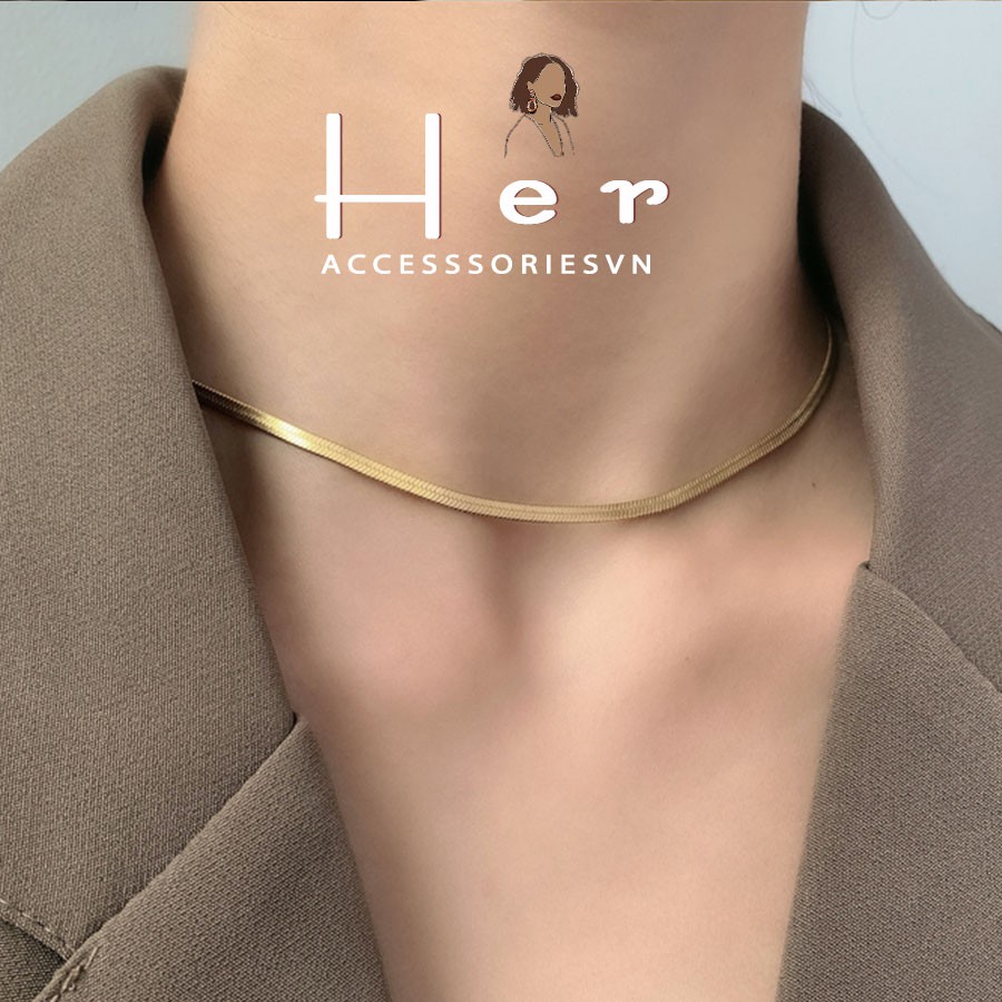 Dây chuyền Vòng cổ nữ Vòng Chocker dáng mảnh đơn giản Vintage HER ACC C10