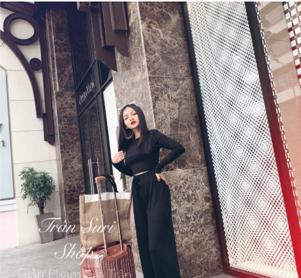 Set bộ coton áo tay dài quần ống rộng