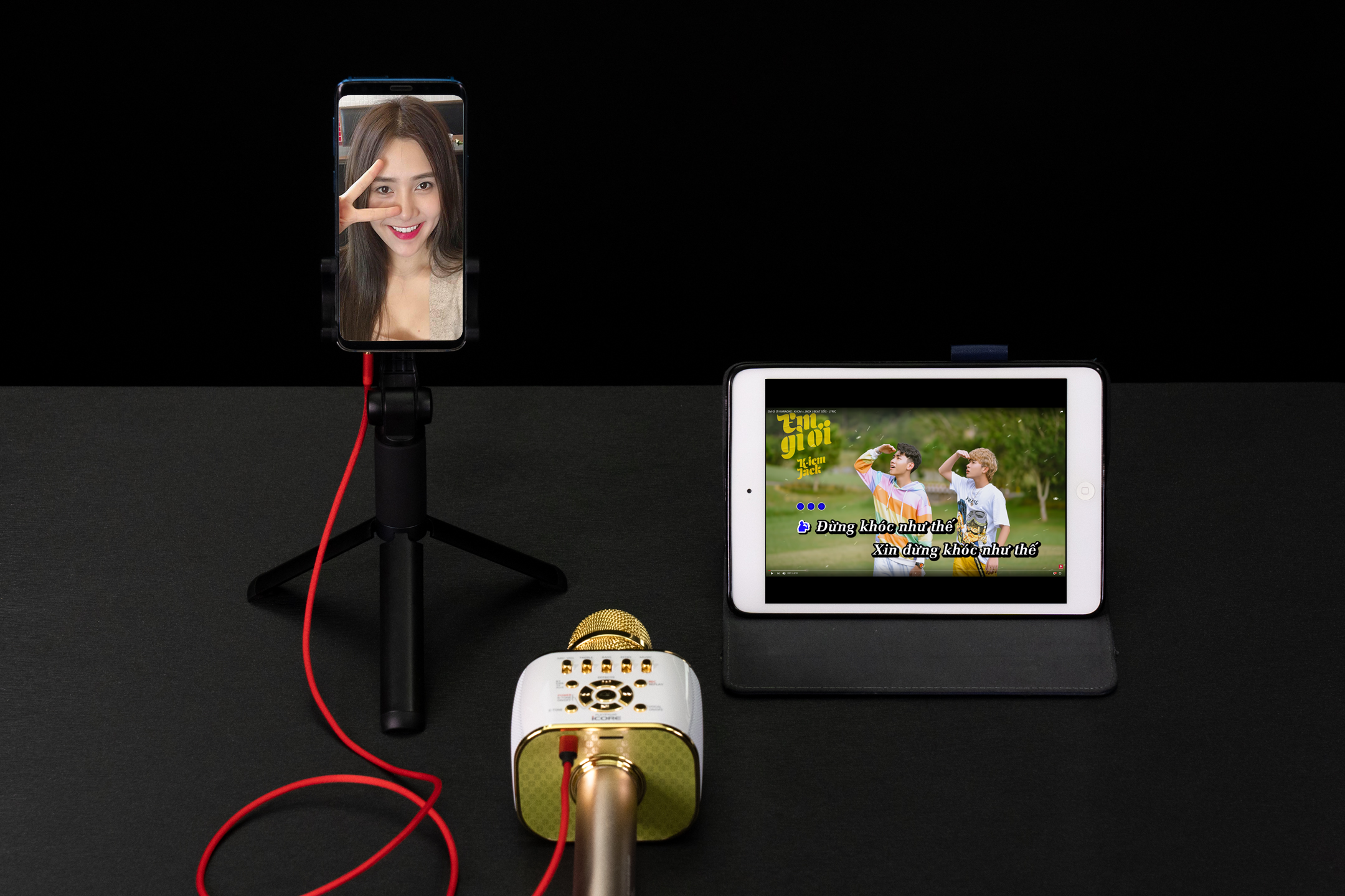 Micro Karaoke kèm loa bluetooth iCore IC-M99