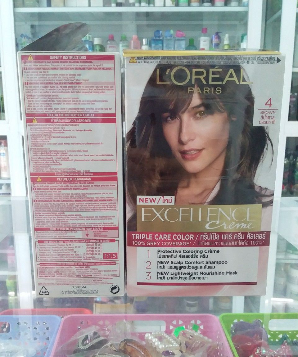 Thuốc Nhuộm Tóc Loreal Exc Crème số 4 Nâu Tự Nhiên 172ml