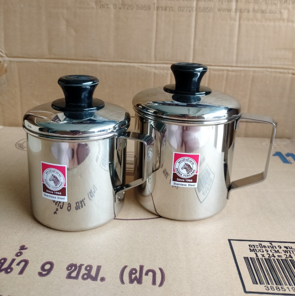 Ca nước Inox có nắp 11cm (1L) - 110111 Zebra Thái Lan