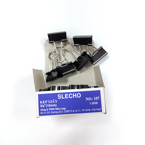 Combo 3 hộp Kẹp bướm (kẹp giấy) Slecho 15mm (hộp 12 cái)