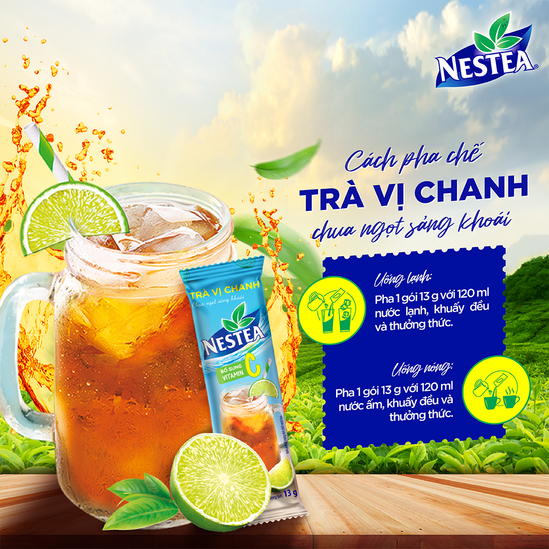 [ƯU ĐÃI THÁNG 6] Combo 2 Hộp Trà vị chanh NESTEA (Hộp 15 gói x 13g)