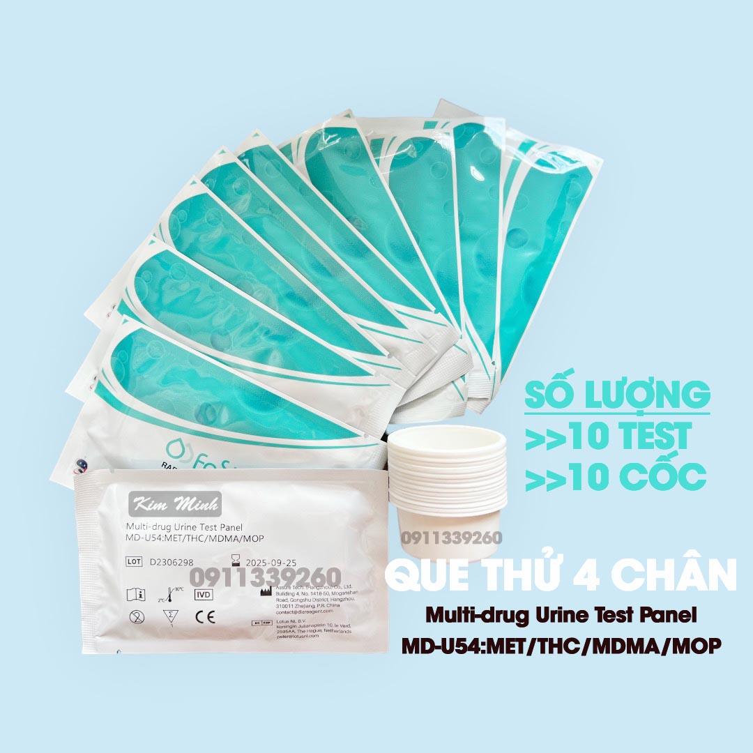 [HCM]Combo 10 que test ma tuý 4 chân phát hiện các chất gây nghiện, hạn sử dụng xa