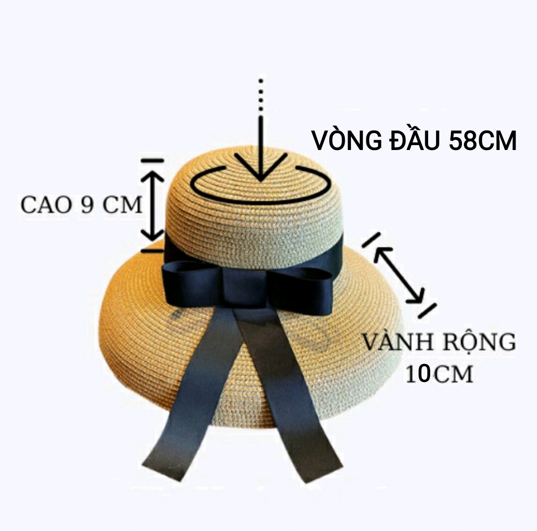 Mũ Cói Lồng Đèn Chuông Nơ