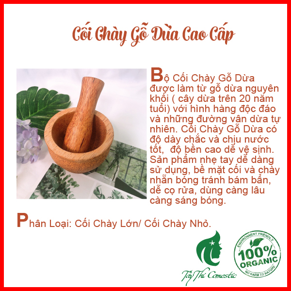 Cối Chày Gỗ Dừa Cao Cấp