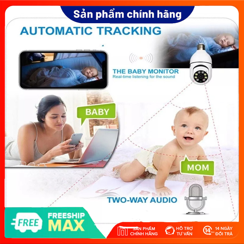 Camera bóng đèn camera chống trộm,phát hiện người lạ camera wifi yoose hk211 bóng đèn -ban đêm có màu-xoay 360 độ kiểu bóng đèn sang trọng - có hỗ trợ led trợ sáng màu ban đêm