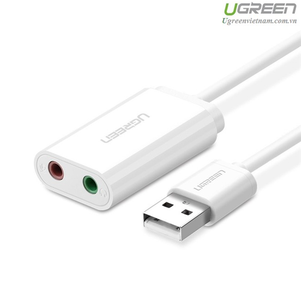 Card sound usb 2.0 to 3.5mm chính hãng ugreen 30143