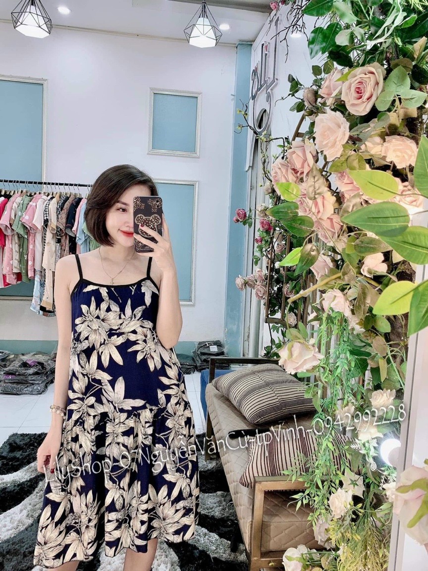 [SALE SỐC] Váy bầu đầm bầu váy lanh bầu 2 dây💗giá sỉ bằng lẻ 💞chất lanh mát thôi rồi💗Free size 40~65kg
