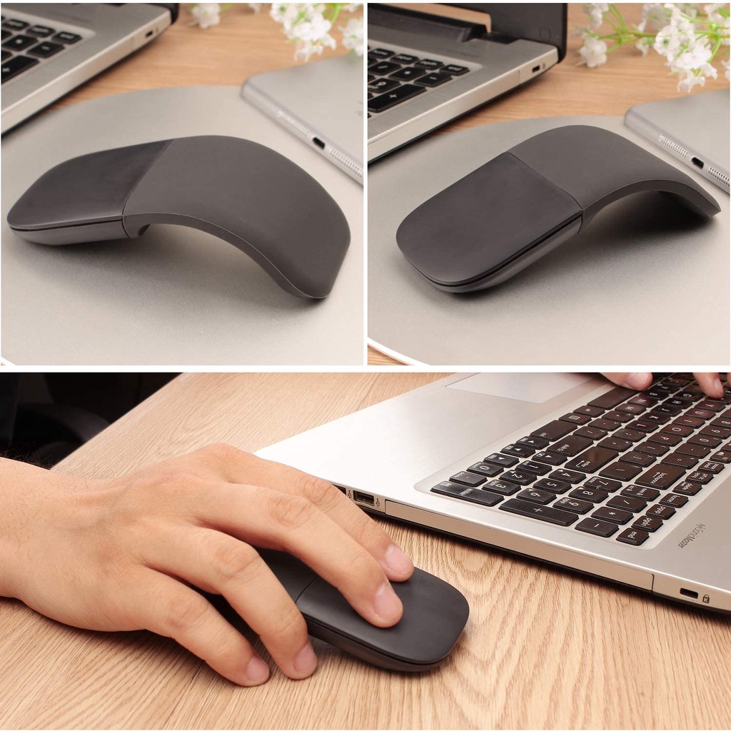 Wireless Foldable Arc Mouse for surface pro Folding Bluetooth Touch Mice