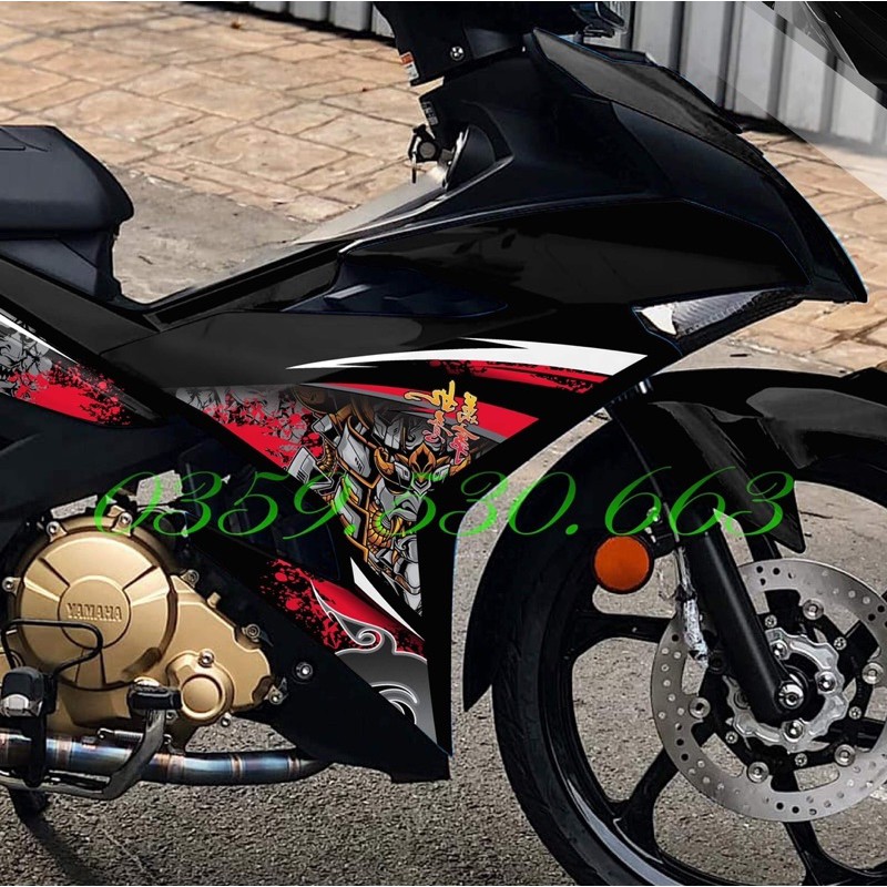 Tem rời Samurai đỏ cho Exciter 150 đen