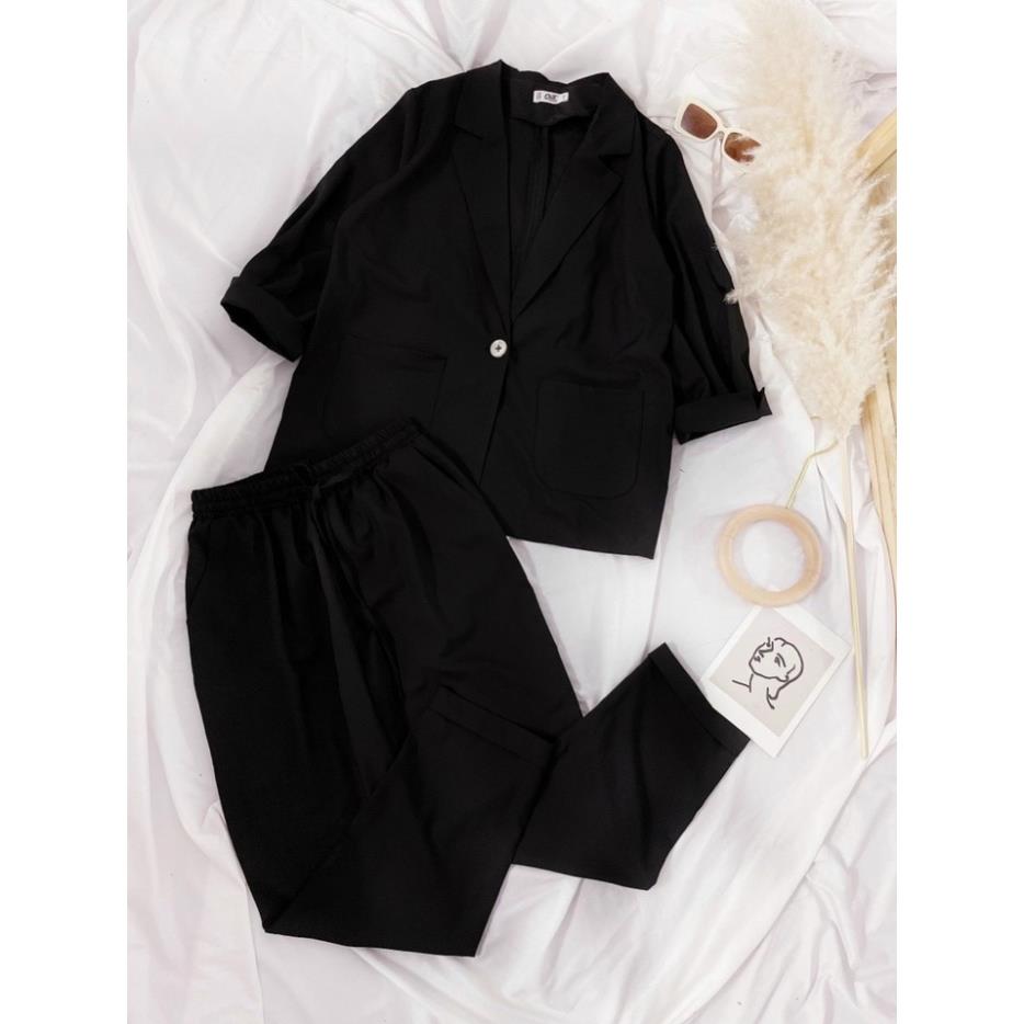 CATI Set Bộ Áo Blazer Phối Quần Baggy (2178)