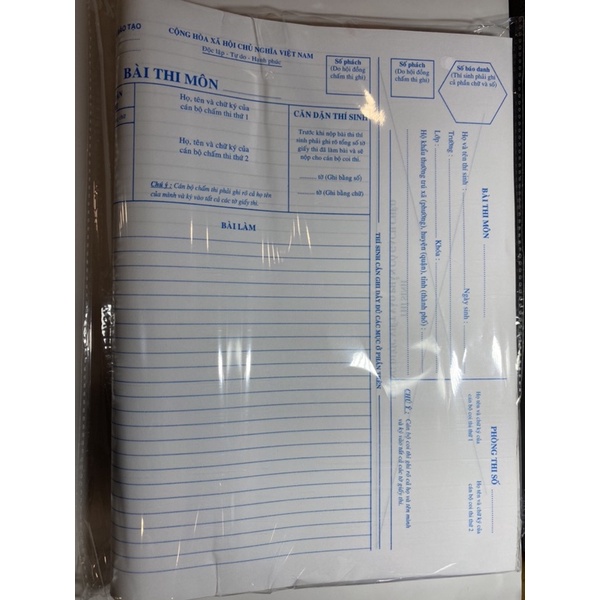 Giấy thi A3, giấy viết văn phách dọc , phách ngang ( 50 / 100 tờ).