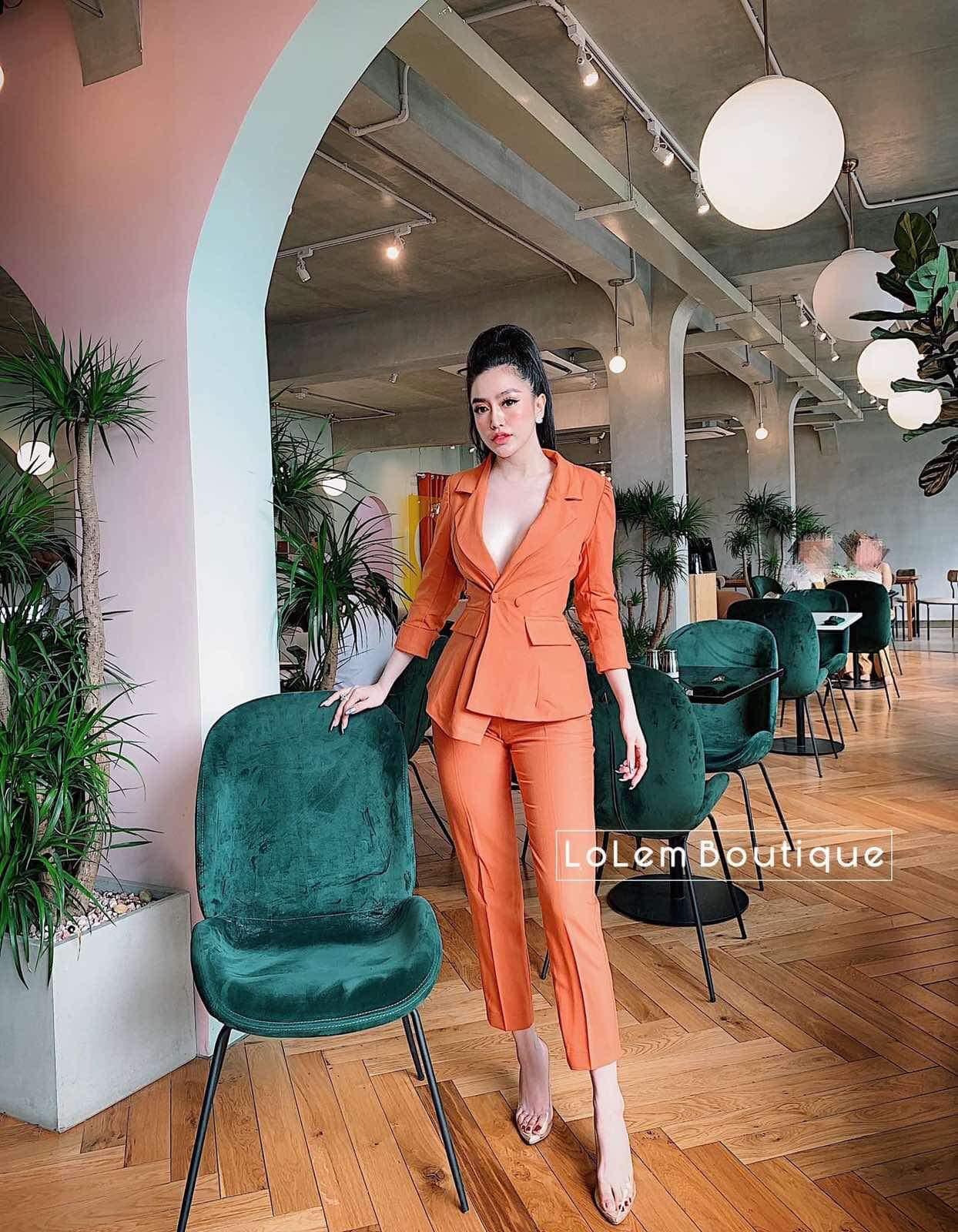 Sét vest nút bọc tay dài quần tây