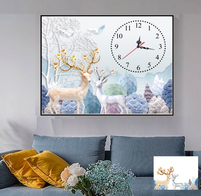 Tranh thêu Hươu Lộc phát