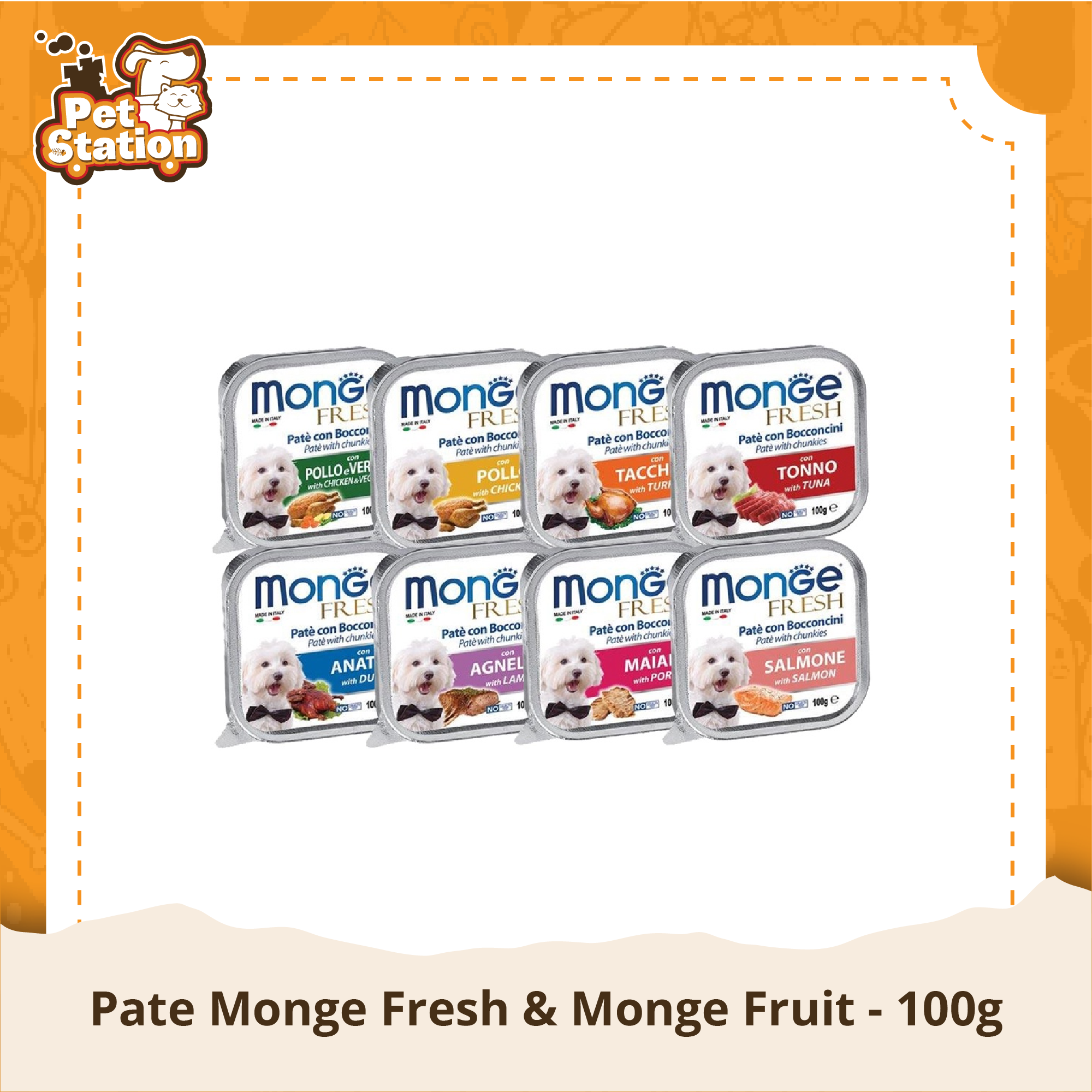 Pate Monge Fresh & Monge Fruit 100g cho chó