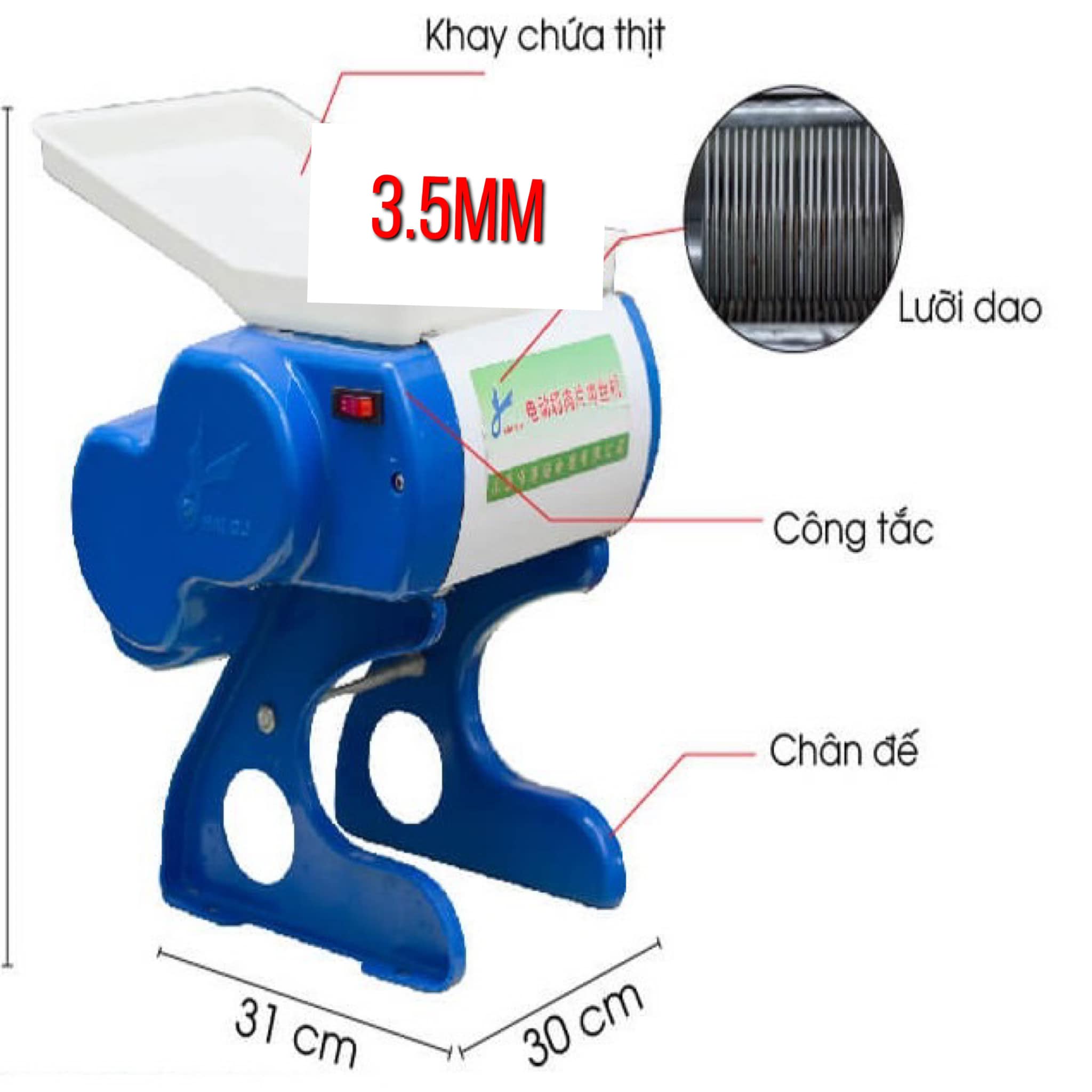 Máy thái thịt tươi sống – máy thái thịt bò – máy thái thịt lợn – máy thái thịt gia đình 2.0mm