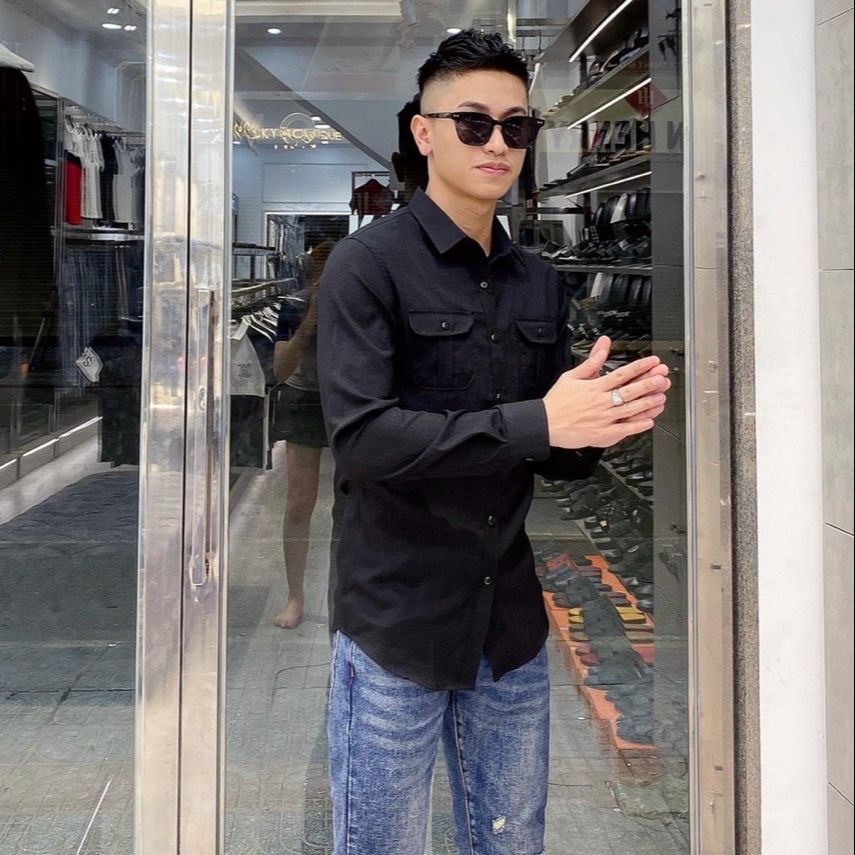 Sơ mi đũi nam tay dài túi hộp 2 màu trắng đen phom cực đẹp hàng cao cấp chuẩn shop