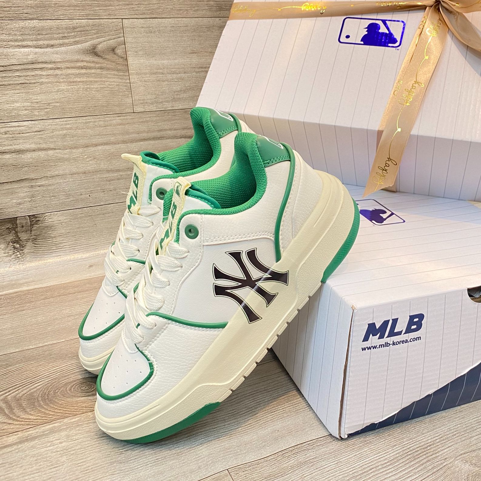 Giày thể thao mlb chunky liner new york xanh , giày mlb ny  liner chữ đen. size 36-43