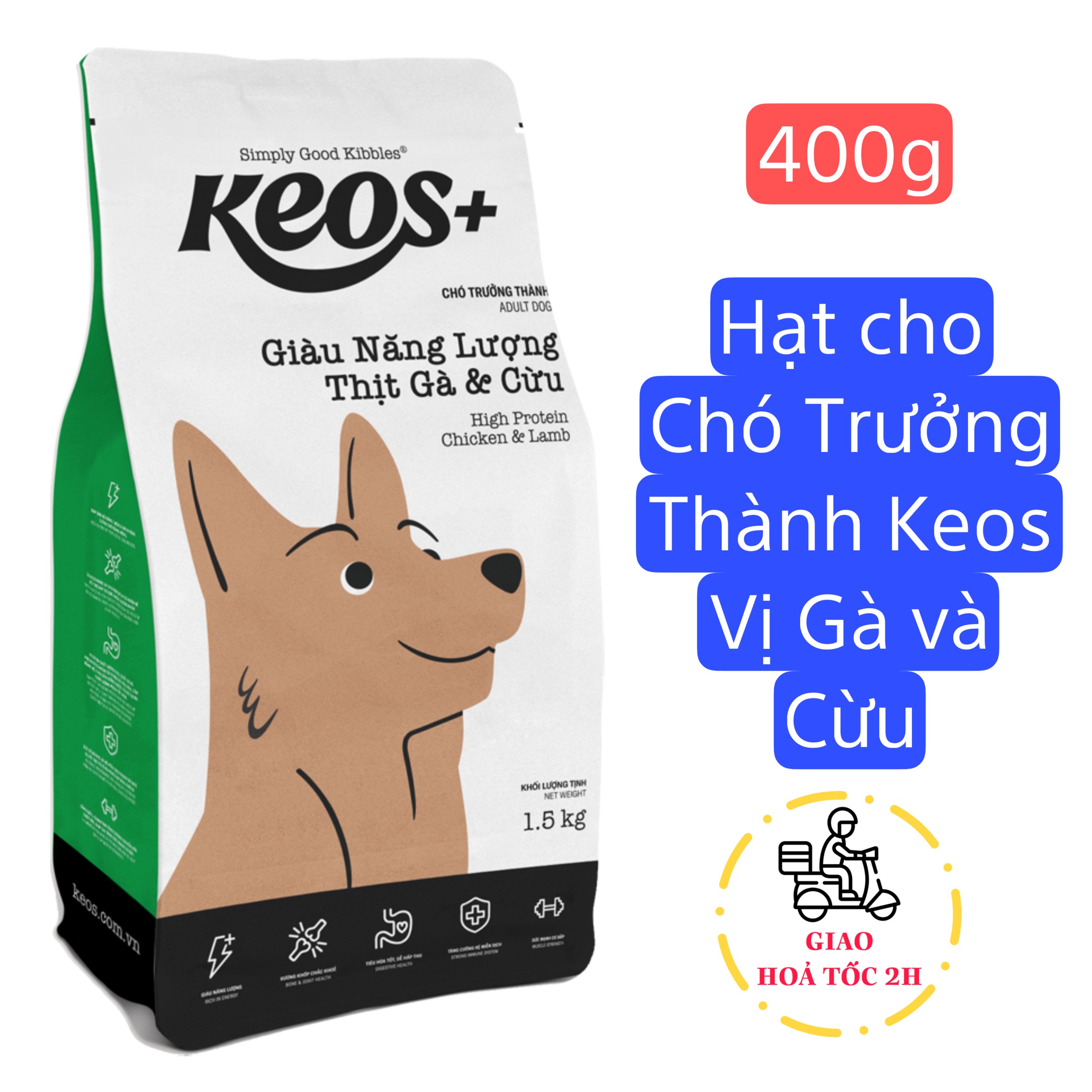 Thức ăn hạt cho chó mọi lứa tuổi keos