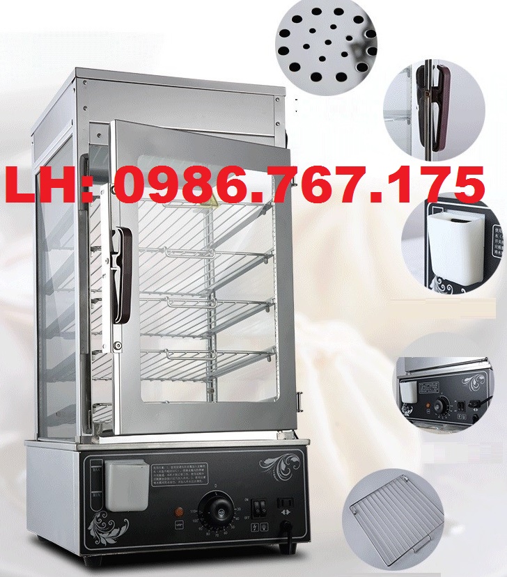 Tủ hấp bánh bao công nghiệp chạy điện dân dụng 5 tầng, giữ nóng thực phẩm cả ngày