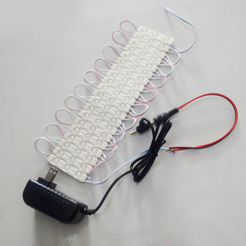 dây 20 Thanh LED Hắt Sáng kèm nguồn 12V Chống nước Gắn Logo Bảng Hiệu, Tủ kệ bếp Cực Sáng (Kèm nguồn DC12V)