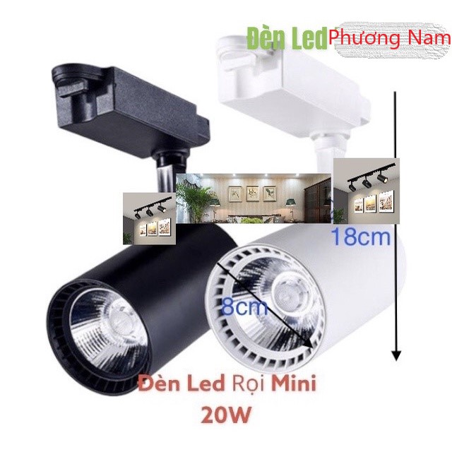 Đèn Rọi Ray COB MINI, COMBO 3 Đèn + 1 Thanh Ray 1m 10w/20w