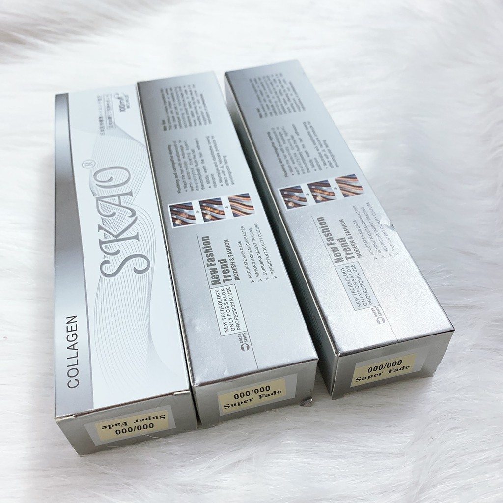 Màu nhuộm tóc nâng tông Collagen 000000 Skao 000/000