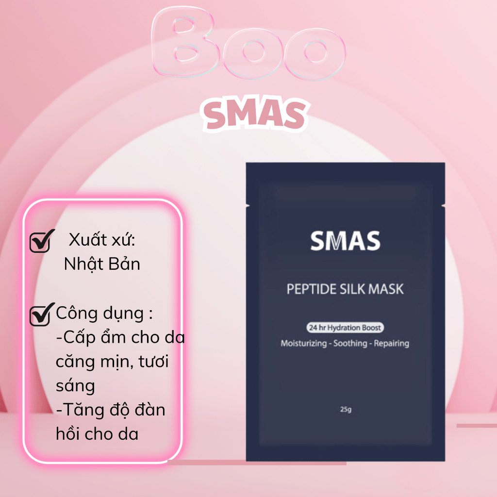 Mặt nạ dưỡng và phục hồi da smas peptide silk mask combo 10 miếng