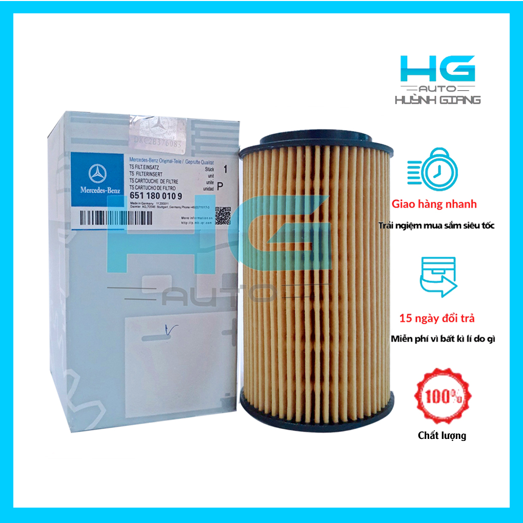 Lọc dầu (nhớt) xe Mercedes A200, B200, C200, C220 và GLK 250 máy dầu- mã 6511800109 -Hgauto