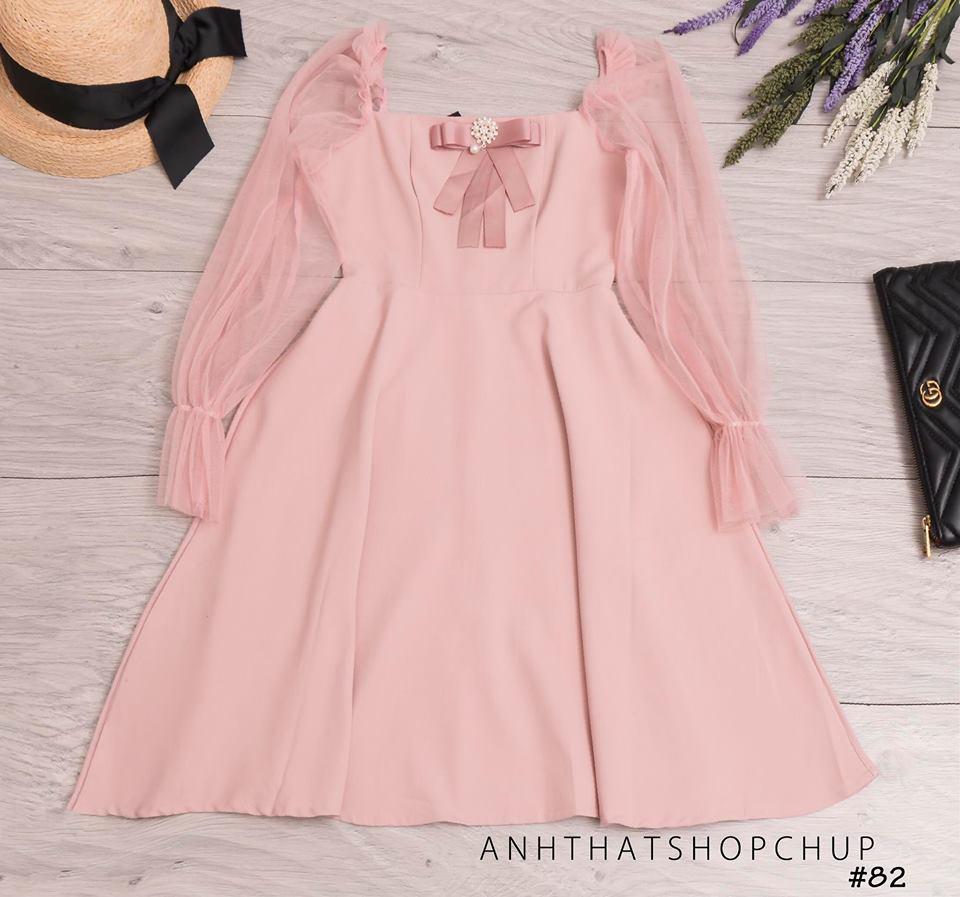 Đầm Dự Tiệc Xoè Cổ Vuông Công Chúa