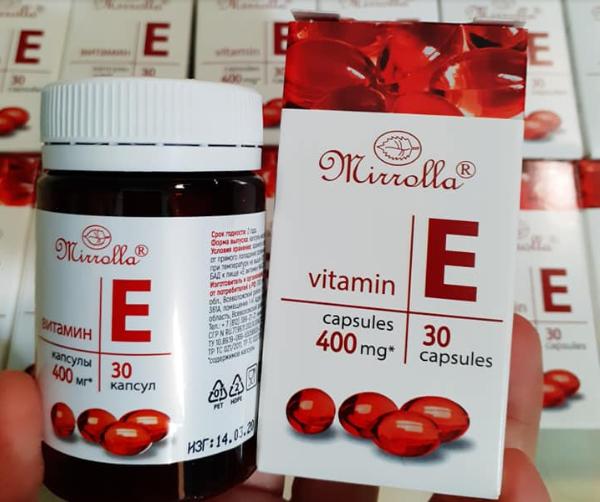 VIÊN UỐNG VITAMIN E ĐỎ 400MG MIRROLLA  CỦA NGA