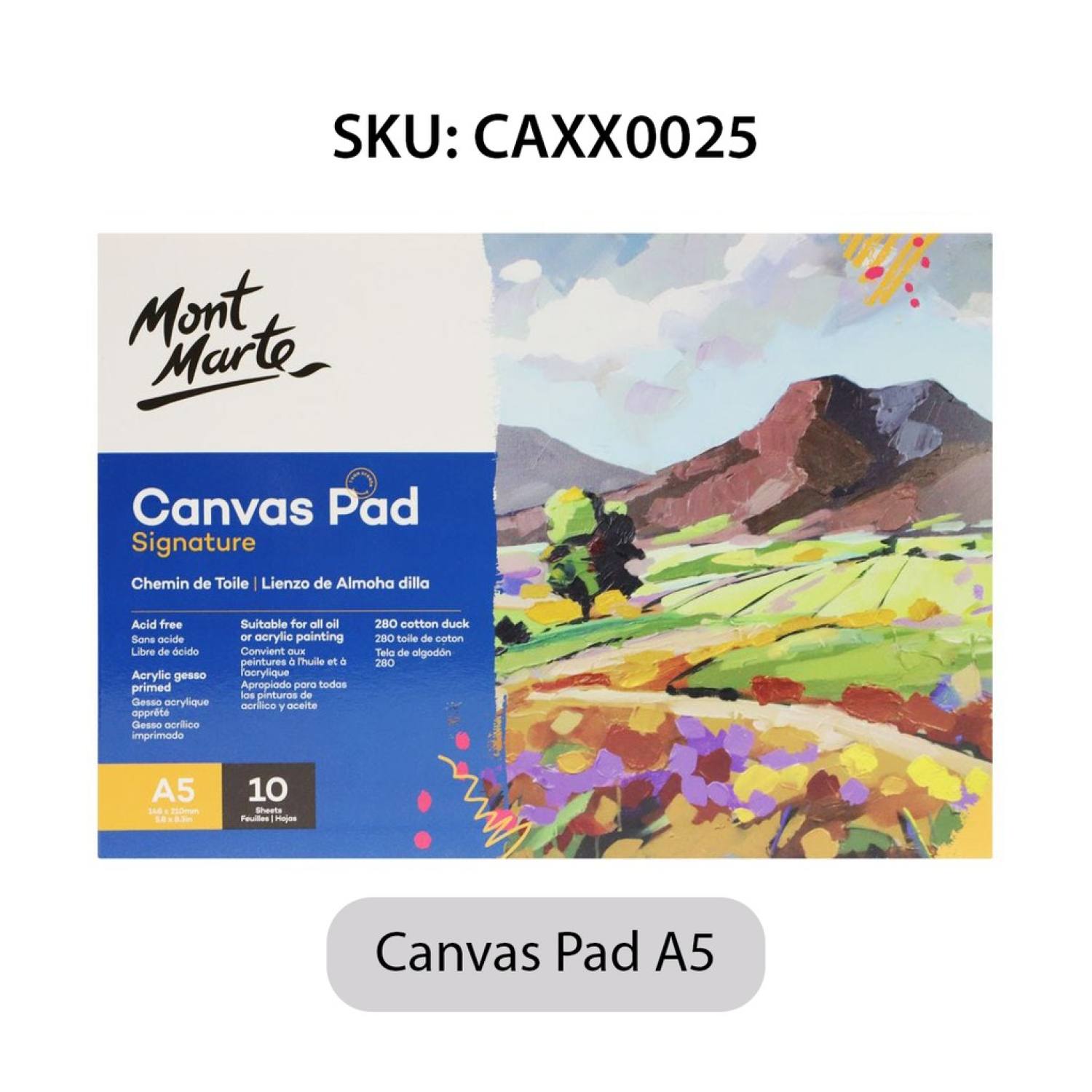 Sổ canvas vẽ màu acrylic, sơn dầu, canvas pad mont marte a3/ a4/ a5