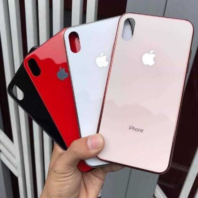 Ốp Lưng Kính Viền Silicon Cho iPhone Xs Max, Ốp Lưng iPhone Xs Max Kính Cường Lực Siêu Đẹp