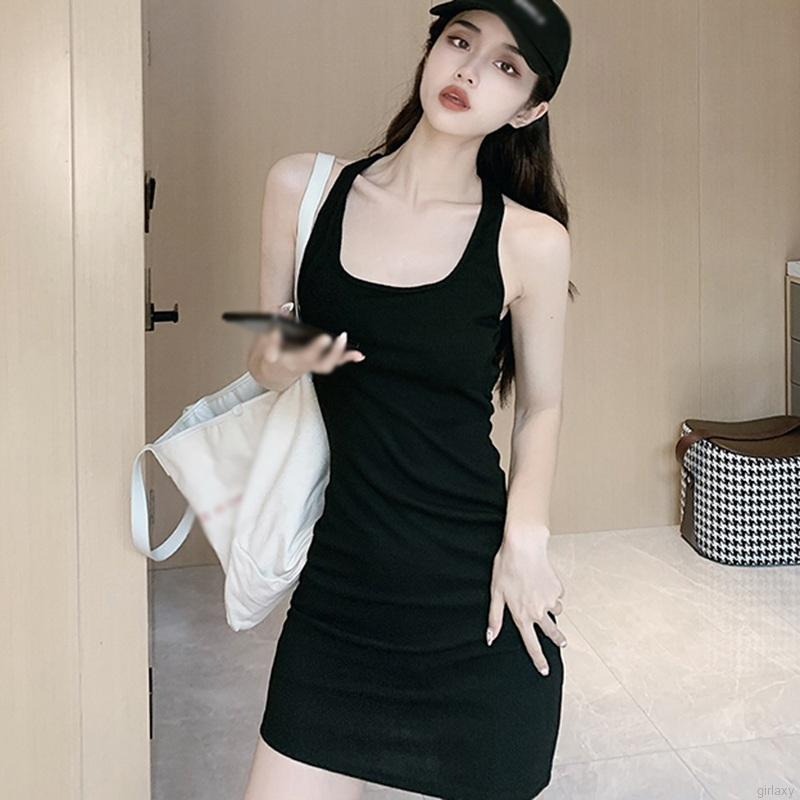 Đầm Sát Nách Cổ Vuông Ôm Dáng Lưng Đan Dây Chéo