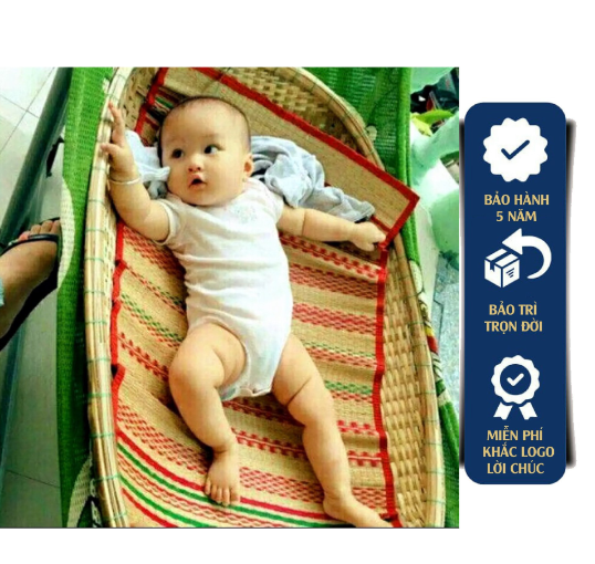 Chiếu cối, chiếu ngủ cho em bé ngủ chiếu lót nôi tre đặt trên võng cho bé nằm ngủ - Ngan's Bedding