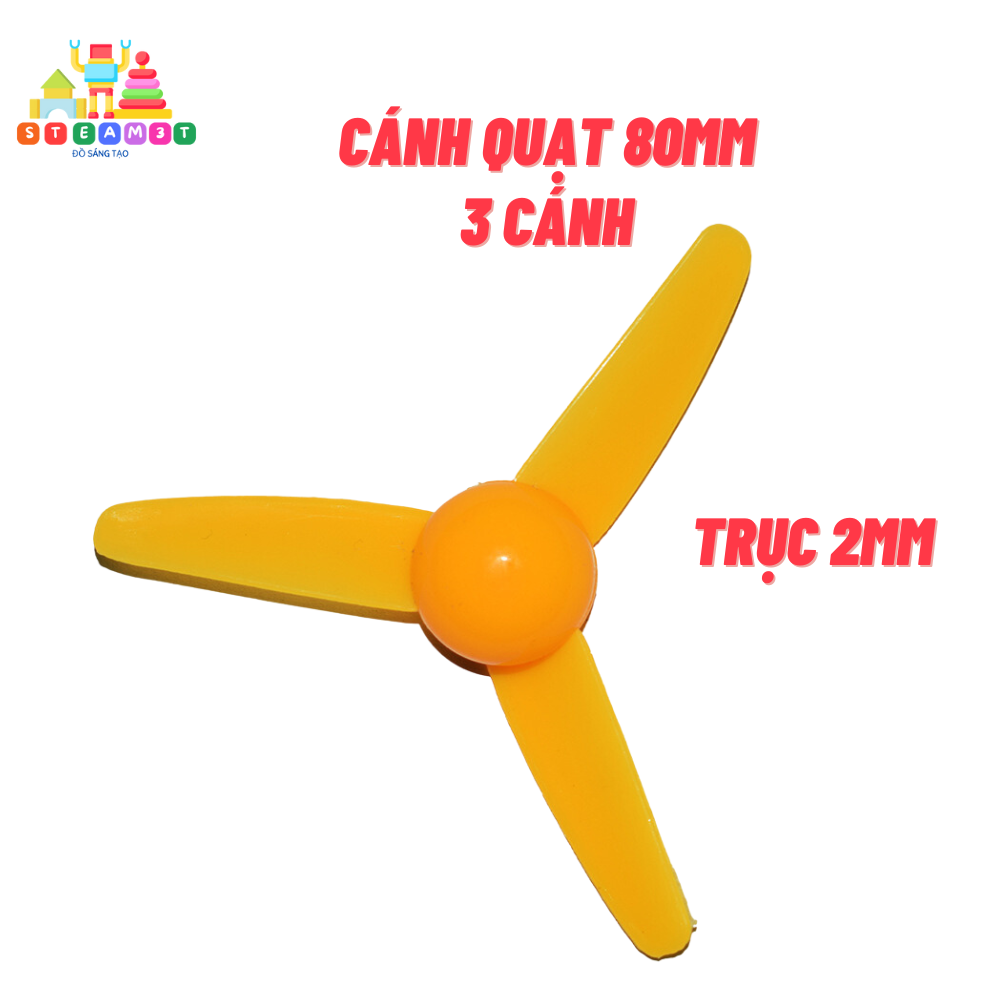 [HCM] Cánh quạt nhựa mini đủ loại 4 cánh đường kính 60mm 80mm trục 2mm DIY STEAM - LK0245